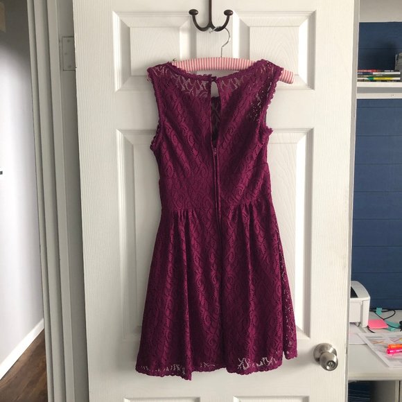 B. DARLIN Magenta Lace Dress | 5/6 - Picture 3 of 4